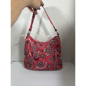 Vera Bradley Shoulder Bag Call Me Coral Retired Pink Hobo Paisley Boho